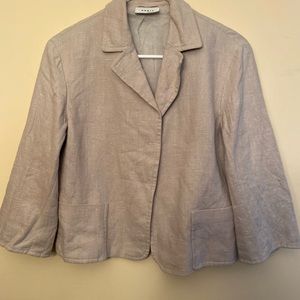 Akris Punto 3/4 Viscose Lined 100% Linen Textured Blazer
